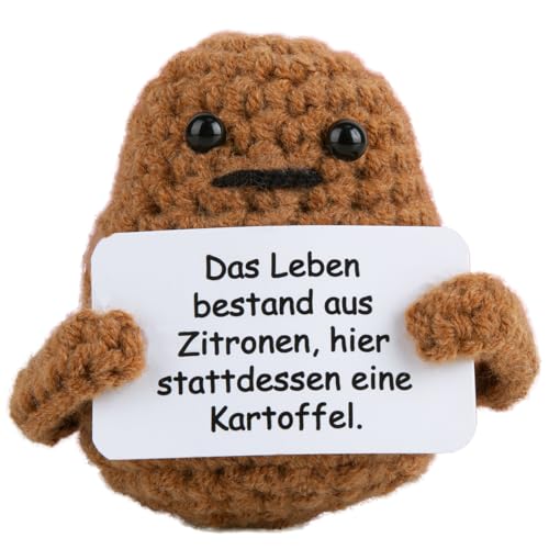 yumcute Glücksbringer Mann, Handgestrickt Kartoffel Positive Geschenke für Besten Freund Mann Frau Geburtstagsgeschenk von yumcute