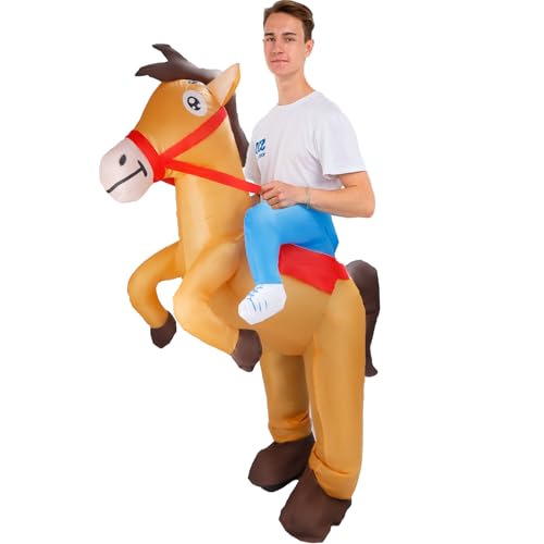 yumcute Horse Aufblasbare Kostuem, Erwachsene Aufblasbare Kostüm für Halloween Weihnachten Karneval Geburtstag Party, Fancy Dress Kostüm, Halloween Creative Funny Show Kostüm für Erwachsene von yumcute