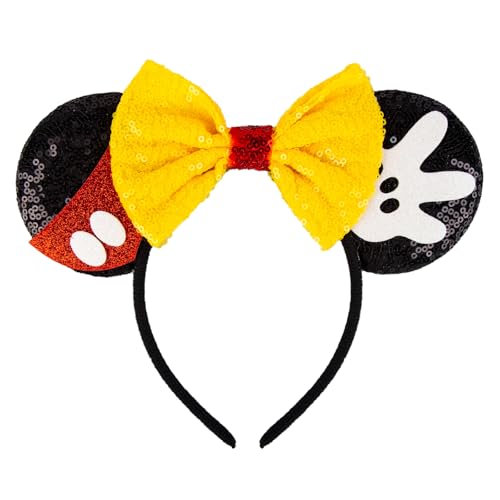 yumcute Maus Ohren Bow Haarreif Sparkly Party Deko, Kinder Mädchen Frauen Prinzessin Party Deko Cosplay Kostüme von yumcute