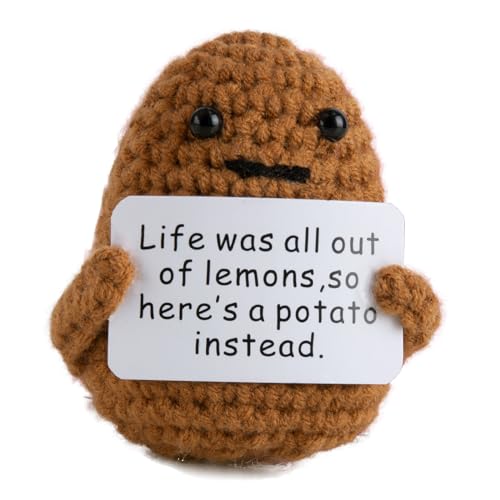 yumcute Positive Kartoffel, Happy Potato Lustige Positive Kartoffel Puppe Glücksbringer Freundin für Besten Freund Mann Frau Geburtstagsgeschenk von yumcute