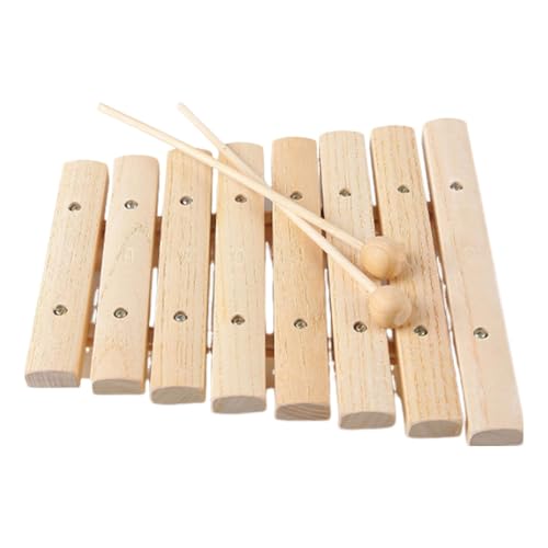 yupeuooe Natürliches Holz-Xylophon für Kinder, Holzschlaginstrumente für Kinder | Präzises Tuning-Trommel- und Percussion-Spielzeug für Kinder,Boho-Xylophon mit 8 Tönen, sicher für Kinder, und Mädchen von yupeuooe