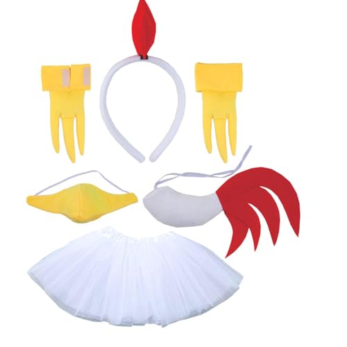 yupeuooe Ostern-Küken-Kostüm-Set,Tier-Küken-Kostüm-Set - Küken Kinderkostüm Ostern Tierkostüm,Ohren Stirnband Schwanz Kostüm Set Kostümzubehör für Weihnachten & Cosplay von yupeuooe