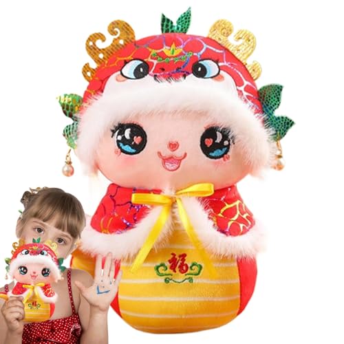 yupeuooe Schlangen-Kuscheltier,Schlangen-Plüschtier | 8,66 Zoll großes Plüschmaskottchen, Schlangenkuscheltiere - Chinesisches Tierpuppenspielzeug, Maskottchenpuppe für chinesische Neujahrsdekoration, von yupeuooe