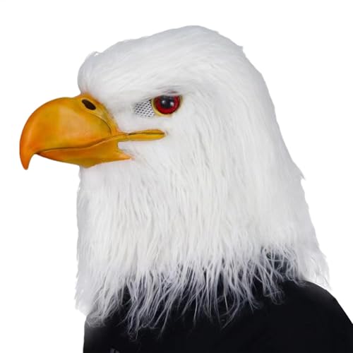 yupeuooe Tier Kopfmaske Weißkopfseeadler Kostüm Weißadler Kopfbedeckung Halloween Karneval Kostüm Tier Vogel Kopfbedeckung für Ostern Kostüm Fotokabine Bühnenshow Halloween von yupeuooe