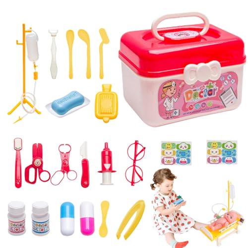 yybng Arzt-Spielzeug-Set,23 stücke Spielhaus Spielzeug Arzt Set Stethoskop Kinder Spielhaus Aufbewahrungsbox - Simulation Doctor Supplies Toy Boy Girl Box für Geschenke ab 3 Jahren yybng Arzt-Spielzeug-Set,23 stücke Spielhaus Spielzeug Arzt Set Stethoskop Kinder Spielhaus Aufbewahrungsbox - Simulation Doctor Supplies Toy Boy Girl Box für Geschenke ab 3 Jahren von yybng