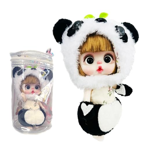 yybng Plüschmädchenpuppe, Actionfigur Plüsch - Bewegliche Puppe mit großen Augen und modischem Pyjama - Weiche Onesie-Modepuppe für Weihnachten, Kinder, Kinder von yybng