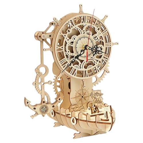 Uhr Puzzle Modell Set - Holzuhrkonstruktionssets, Puzzleuhr-Modell, mechanische Uhr-Puzzle | Puzzle-Uhr Spielzeug mit Drehmechanismus, Puzzle von yztju