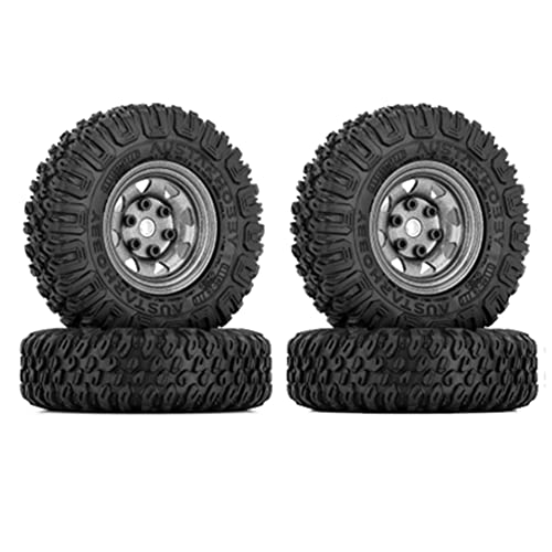 zabeto 4 STÜCKE 85 Mm 1,55 Metall Beadlock Felgen Reifen Set für 1/10 RC Crawler Auto Axial Jr D90, von zabeto