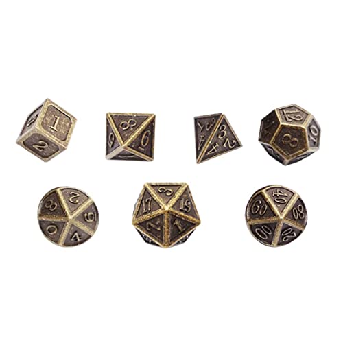 zabeto DND WüRfel Set Metall WüRfel Set Metall Polyeder WüRfel Set Dungeons & Metall WüRfel für Spiele Rollenspiel Spiele Tabletop Spiele ZubehöR von zabeto