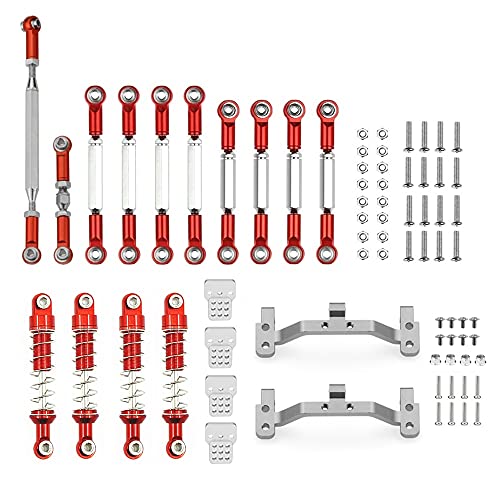 zabeto Metall Lenken Stange Zugstangen Halterungen StoßDäMpfer Satz für MN D90 MN-90 MN99S 1/12 RC Auto Upgrade ZubehöR,A von zabeto