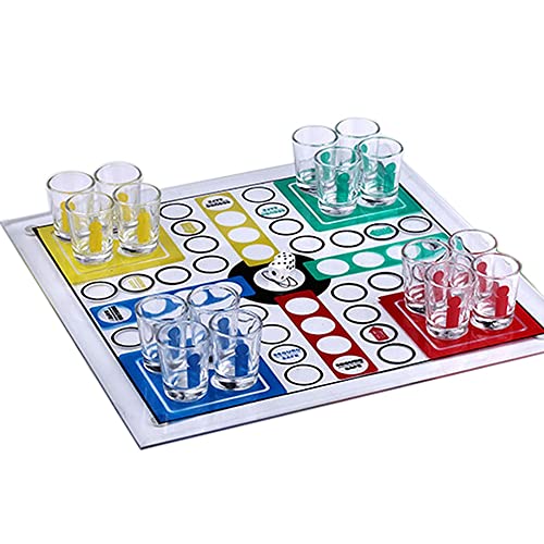 zabeto Trinken Spiel Schwarz Jack Ludo Glas Ludo Erwachsene Kinder Spielzeug für 2-4 Spieler Party Sammeln Geschenke Sammeln Spaß Sammeln von zabeto