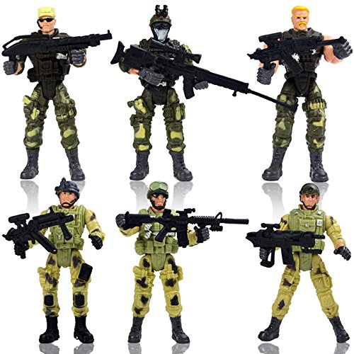 zalati Actionfiguren, 6-teiliges Soldatenspielzeug mit abnehmbaren Militärwaffen, verstellbare Armbeine für Lernspielzeugfiguren – Counter Strike Police von zalati