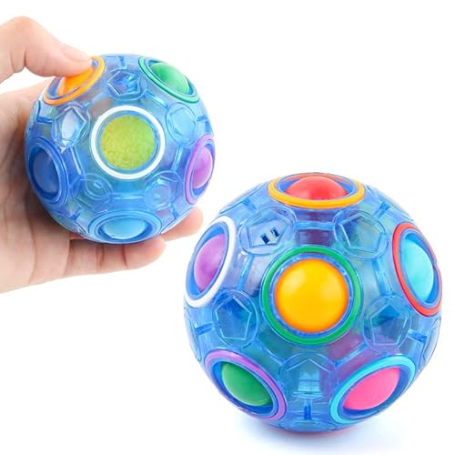 zalati Magic Rainbow Ball Puzzle Fidget Speed Cube Pädagogisches Spielzeug Strumpffüller für alle Altersstufen-Blau von zalati