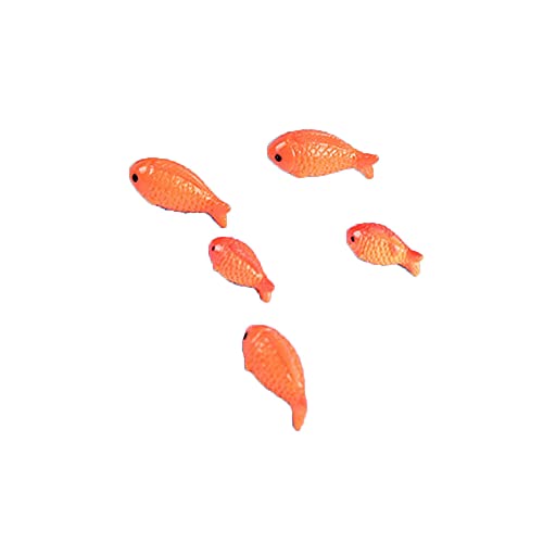 zalati Mini Fish Figurines 5pcs Miniature Micro Landscape Fish Ornaments for Moss Micro Landscape Toy House Pool Building Decor - 3pcs M Size, 2pcs S Size von zalati