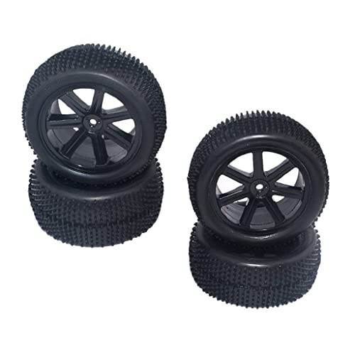 zalati RC Car Wheels 4 Stück Gummireifen vorgeklebt mit Naben für RC Crawler Offroad Truck Car im Maßstab 1:10 von zalati