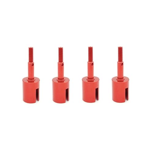 4 stücke Metall Radachse Radschale, for Tamiya TT01 TT02 TT02B TT02D TT02E 1/10 RC Auto Upgrades Teile Zubehör(Red) von zhangZR