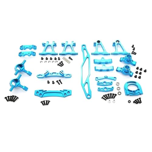 Metall-Modifikations-Zubehör-Kit, Querlenker, Achsschenkel, for Tamiya TT02 TT-02 1/10 RC-Auto-Upgrade-Teile(Blue) von zhangZR