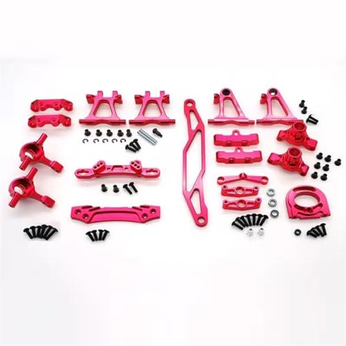 Metall-Modifikations-Zubehör-Kit, Querlenker, Achsschenkel, for Tamiya TT02 TT-02 1/10 RC-Auto-Upgrade-Teile(Red) von zhangZR