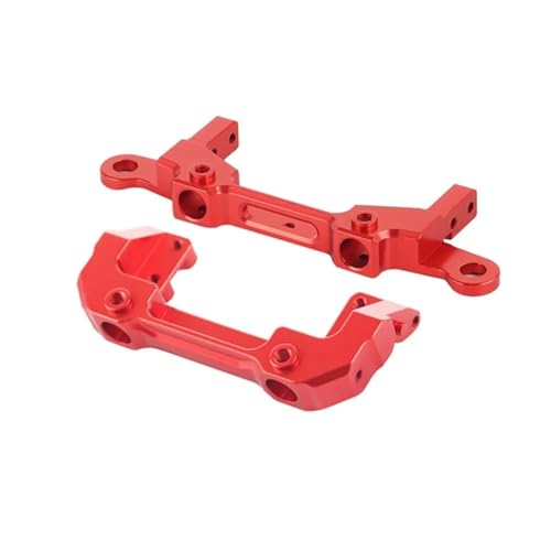 zhangZR 1/10 RC Auto Aluminium Vordere Hintere Stoßstange Servo Halterung Karosserie Shell Säulenhalterung, for Axial SCX10 III Serie AXI03007(Red) von zhangZR