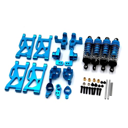 zhangZR 144001 for wltoys 1:14 144001 RC Auto Upgrade Teile Metall Lenkung Schwinge Basis C Hinterradnabe Sitz Stoßdämpfer(Blue) von zhangZR