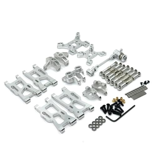 zhangZR 1Set Metall RC Auto Zubehör Kit, for Wltoys 124019 144001 Upgrade Ersatzteile Antriebswelle Zugstange(Color:Silver) von zhangZR