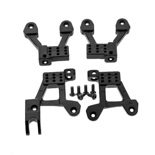 zhangZR 4 STÜCKE Metallfront & amp;Montagebügel for hintere Stoßdämpfertürme, for Axial SCX10 II 90046 90047 1/10 RC Crawler Upgrade-Teile(Black) von zhangZR