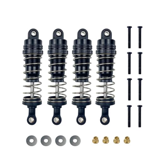 zhangZR 4 Stücke Metall Stoßdämpfer Dämpfer, for MN86K MN86KS MN86 1/12 RC Auto Upgrade Spielzeug Zubehör(Black) von zhangZR