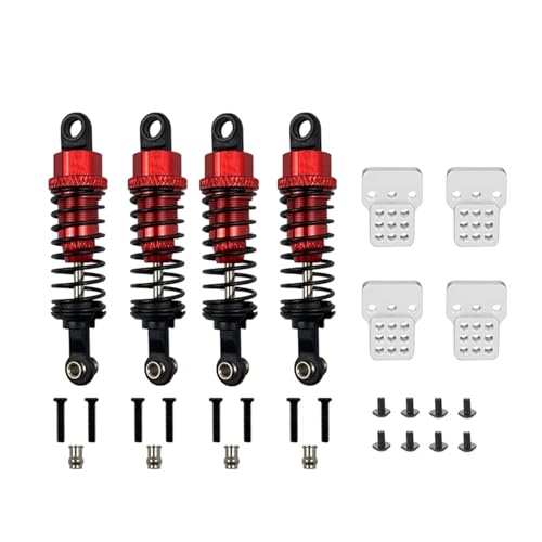 zhangZR MN D90 MN99S for WPL C14 C24 Metall-Stoßdämpfer und erweiterter Sitz for RC-Auto-Upgrades Teile Zubehör(Red) von zhangZR