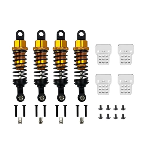 zhangZR MN D90 MN99S for WPL C14 C24 Metall-Stoßdämpfer und erweiterter Sitz for RC-Auto-Upgrades Teile Zubehör(Yellow) von zhangZR