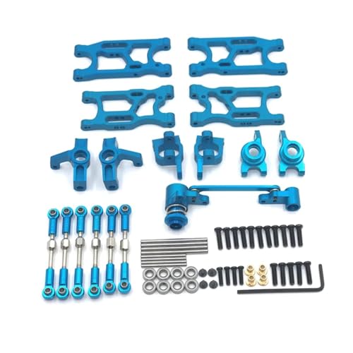 zhangZR Metal Cup Steering Set Rod Swing Arm Kit, for Wltoys 1/14 144010 144001 144002 1/12 124017 124016 124018 RC Car Upgrade Teile(Color:Blue) von zhangZR