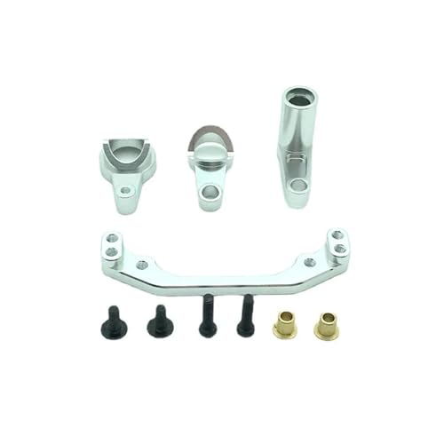 zhangZR Metal Tail Wing Mount Tail Fixed Bracket, Shock Tower, Lenkgruppe, for Wltoys 104001 1/10 RC Car(Steeringgroup Silver) von zhangZR