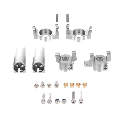 zhangZR Metall-Achsschenkel vorne, C-Nabenträger, Hinterachs-Lockout-Set, for Axial SCX10 II 90046 90047 RC-Autoteile(Silver) von zhangZR