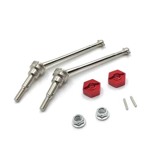 zhangZR Metall-Upgrade-Kupplung Silberne vordere Antriebswelle, for Wltoys 1/12 12423 12427 12428 RC-Auto-Upgrade-Teile(Color:Red) von zhangZR