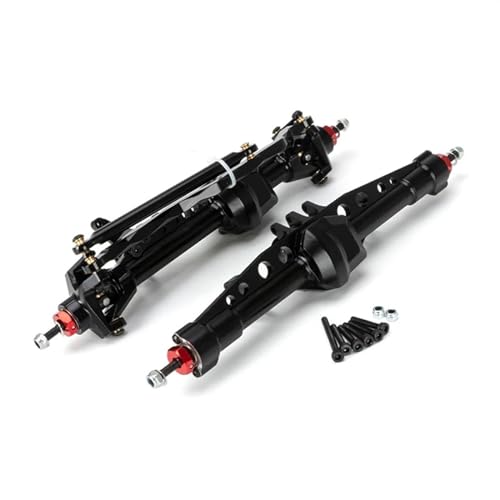 zhangZR RC Auto CNC Metall Vorder- und Hinterachse Set, for Axial SCX10 III AXI03007 1/10 RC Crawler Car Upgrades Teile Zubehör(Color:Black) von zhangZR