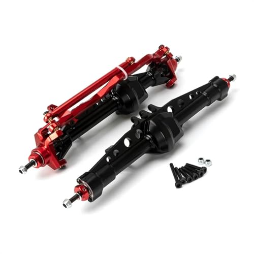 zhangZR RC Auto CNC Metall Vorder- und Hinterachse Set, for Axial SCX10 III AXI03007 1/10 RC Crawler Car Upgrades Teile Zubehör(Color:Red) von zhangZR