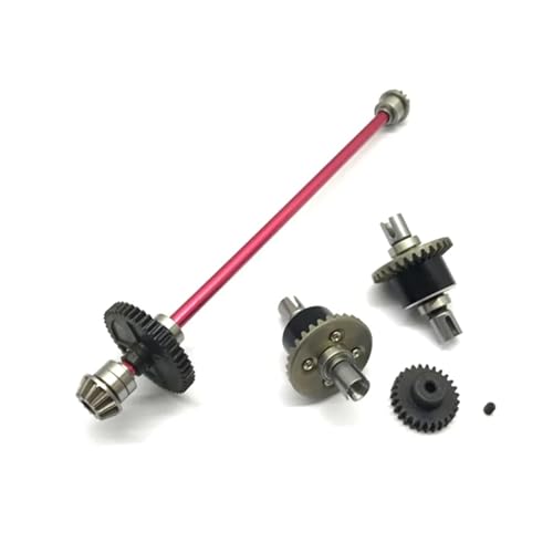 zhangZR Teile Ersatzteile Metalldifferential Zentralantriebswelle Untersetzungsgetriebe Motorgetriebe, for WLtoys 144001 1/14 RC Car(Red) von zhangZR