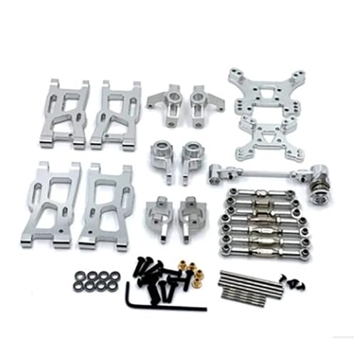 zhangZR for WLtoys 124019 124018 144001 RC Auto Ersatzteile Upgrade Metall Kit Antriebswelle Zugstange Schwinge Lenkschale C Sitzgetriebe etc.(8 PCS Titanium) von zhangZR