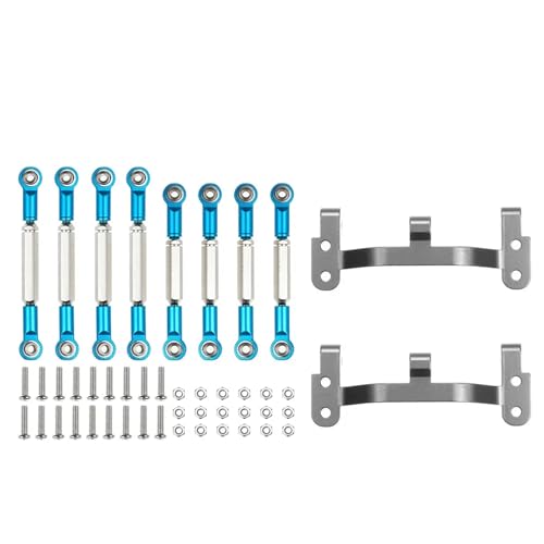 zhangZR for WPL B1 B-1 B14 B-14 B24 B-24 C14 1/16 RC-Auto-Ersatzteile, Upgrade-Metallzugstange Lenkzugstange Servostange Zugstangenbasis(Blue) von zhangZR