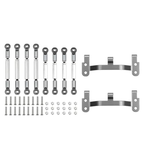 zhangZR for WPL B1 B-1 B14 B-14 B24 B-24 C14 1/16 RC-Auto-Ersatzteile, Upgrade-Metallzugstange Lenkzugstange Servostange Zugstangenbasis(Titanium) von zhangZR