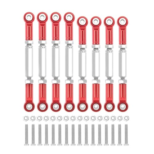 zhangZR for WPL C14 C24 MN D90 MN99S Metallchassis Verbindungsstange Zugstange Spurstange Gestänge RC Auto Upgrades Teile Zubehör(Red) von zhangZR