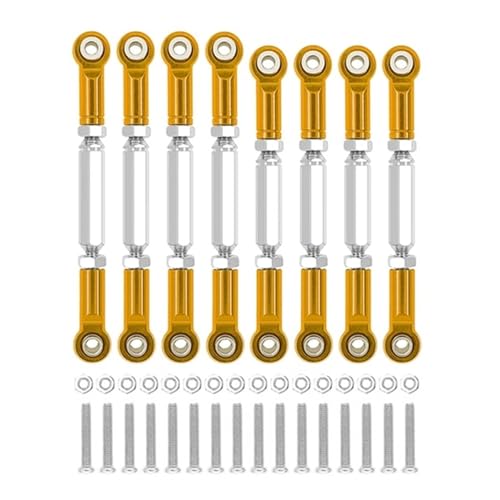 zhangZR for WPL C14 C24 MN D90 MN99S Metallchassis Verbindungsstange Zugstange Spurstange Gestänge RC Auto Upgrades Teile Zubehör(Yellow) von zhangZR