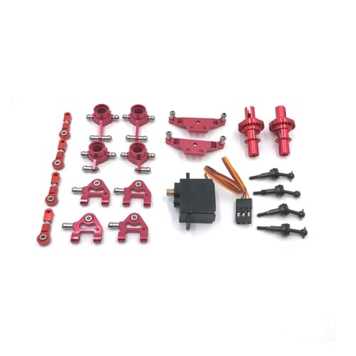 zhangZR for Wltoys P929 P939 K969 K979 K989 K999 1/28 RC Auto Metall Verbesserte Teile Lenkungsbecher Schwinge Stoßdämpfer Plattensatz(Red) von zhangZR