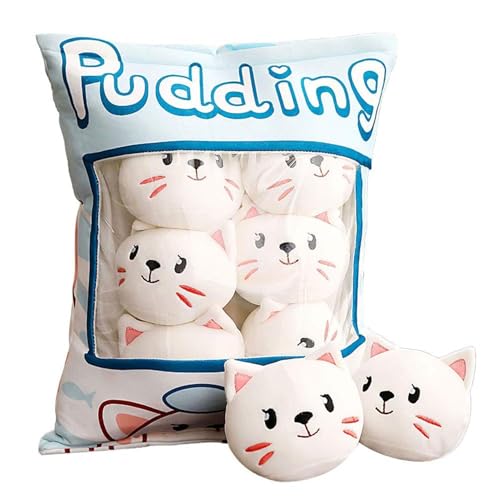 zingking Niedliche Snack-Kissen Spielzeug Pudding Dekorative abnehmbare Kitty Cat Dolls Kreative Spielzeuggeschenke für Teenager Mädchen Kinder von zingking