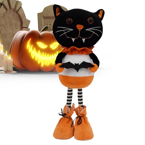 znutc Halloween-Dekorationspuppe, gruselige Halloween-Puppe, Halloween Stoffpuppe Dekoration Geist Schwarze Katze Zombie Gruseliges Ornament - Handgefertigte weiche Ornamente, von znutc