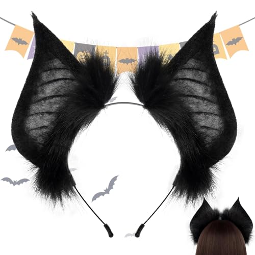 znutc Halloween Stirnband für Frauen,Gothic Schwarzes Stirnband - Gothic Damen Stirnband für Halloween - Schwarzes Haar-Accessoire, ausgefallene Cosplay-Kopfbedeckung für Bühnenshow, Foto-Requisiten von znutc