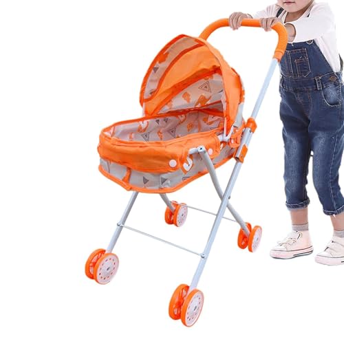 znutc Kinderwagen für Puppen, Kreativer Kinder-Kinderwagen, Spielzeug-Kinderwagen für Puppen, Spielzeug-Kinderwagen für Mädchen für den Innen- und Außenbereich, Puppenzubehör für Kinder und Mädchen von znutc