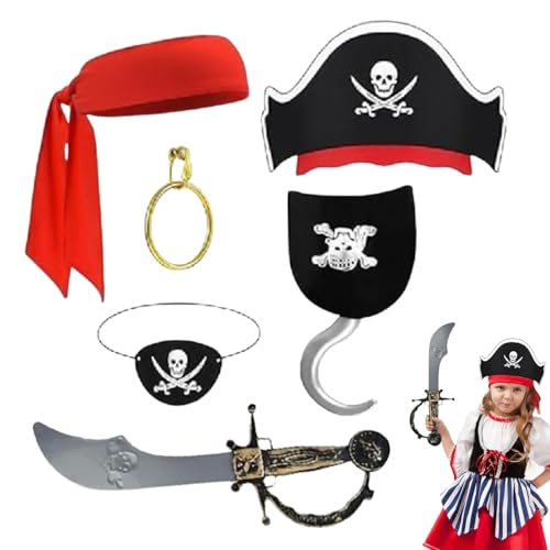 znutc Piraten-Kostümzubehör für Kinder,Piraten-Kostümset für Kinder | Dress Up Piraten-Kostümset für Kinder | Piratenkostüm-Set für Cosplay von znutc