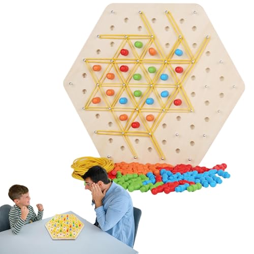 znutc Triggle-Brettspiel, Steckspiel-Dreieck | Interaktives Holzdreieck-Steckspiel,Unterhaltsame Brettspiele für Kinder, spannende Strategie-Puzzlespiele für und Mädchen auf Roadtrips von znutc