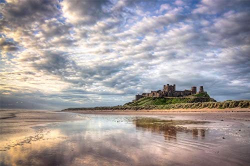 1000 Teile Puzzle,Bamburgh Castle Northumberland DIY Bild aus Holz,Dekoration für das Zuhause 38x52CM von znwrr