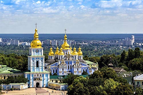 2000 Teile Puzzle,St.-Michael-Kathedrale Kiew DIY Bild aus Holz,Dekoration für das Zuhause 70x100CM von znwrr